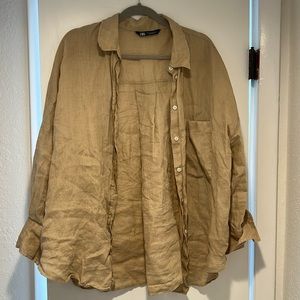 Zara linen button up